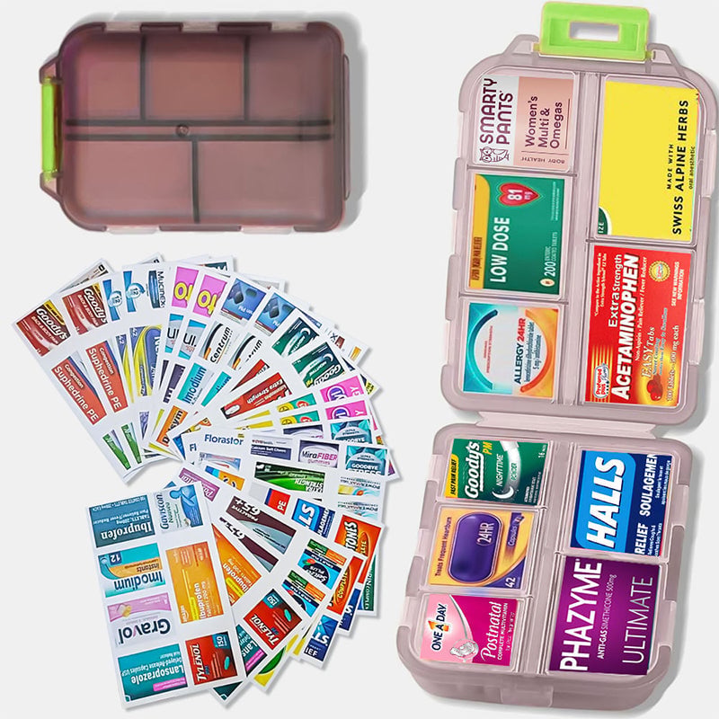 🔥BLACK FRIDAY 49% OFF💥Travel Pill Organizer Box (147 Labels for Customization)