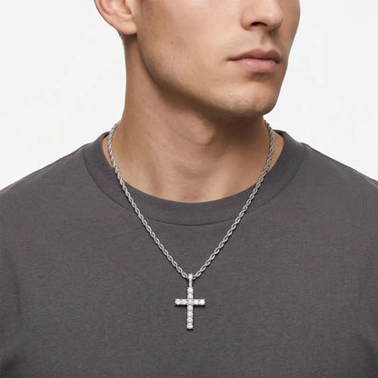 ✝️Cross pendant with diamond-studded necklace for Men and Women Jewelry Gift Unisex