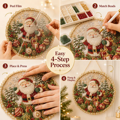 🌸 Four Seasons Pearl Art Wreath Kit – DIY Holiday Decor
