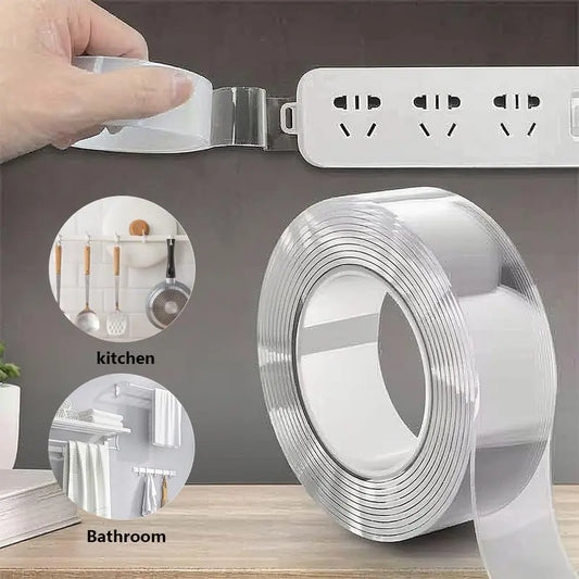 ✨Super strong double-sided nano tape, heavy-duty transparent reusable residue-free magic tape