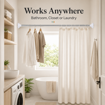 🧺 Expandable Closet Rod – Punch-Free, Adjustable, No Drilling