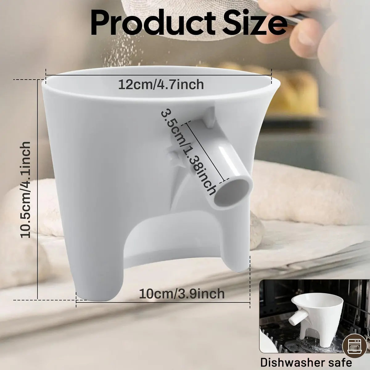 Fathers Day Gifts Flour Funnel for Tilt-Head Stand Mixers, Easy-Pour Flour Funnel for 4.5–5 Qt Bowls, Dishwasher-Safe Baking Accessory for Dry and Wet Ingredients Fathersdaygift