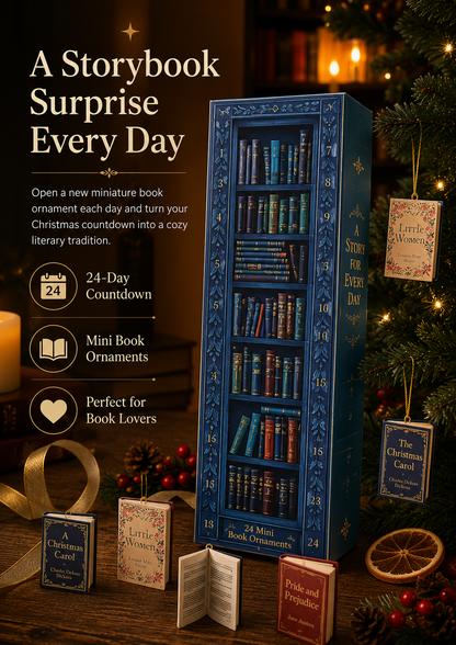 24-Day Book Ornament Advent Calendar | Christmas Gift for Book Lovers