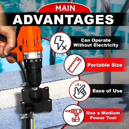 High-Flow Electric Drill Pump – Self Priming Portable Water Pump, Drill Powered Transfer Pump for Water, Oil, Gasoline & Diesel | Hand-Powered, Non-Electric Pump