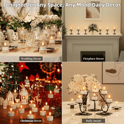🕯️Rechargeable Flameless LED Tea Lights, Charging Station & Remote Included, Flickering Fake Candles, Safe No Flame Candle for Home, Wedding, Festival & Emergency Lighting