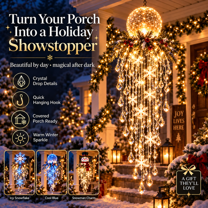 ✨❄️Crystal Cascade Christmas Light™ – Hanging Snowflake & Crystal LED Porch Décor