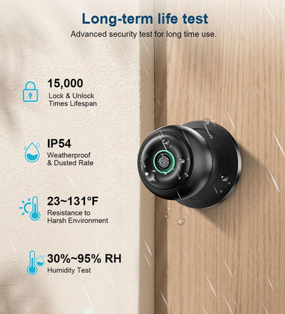 🔒 4-in-1 Fingerprint Smart Door Knob – Keyless Entry, APP Control, Easy Installation（Free shipping）