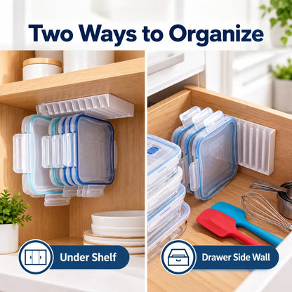 🍱5-Slot Food Container Lid Organizer – 2-Pack