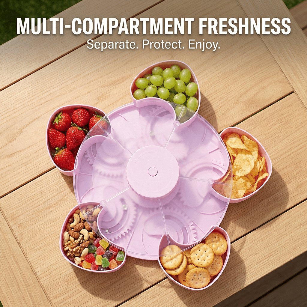 2026 New Divided Spin and Snack Serving Tray