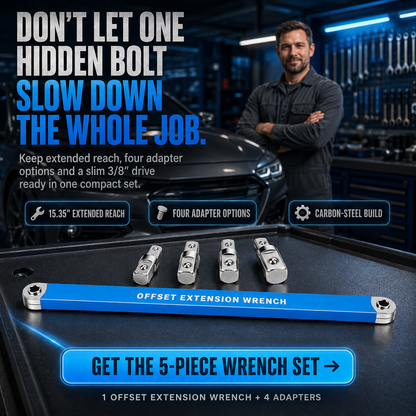 🛠️3/8" Offset Wrench Set – Reach Tight Bolts, No Part Removal Needed