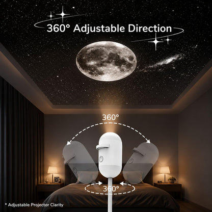 2-in-1 Galaxy Projector Night Light | USB Mini Star & Moon Projector for Bedroom, Adjustable Brightness, 360° Projection