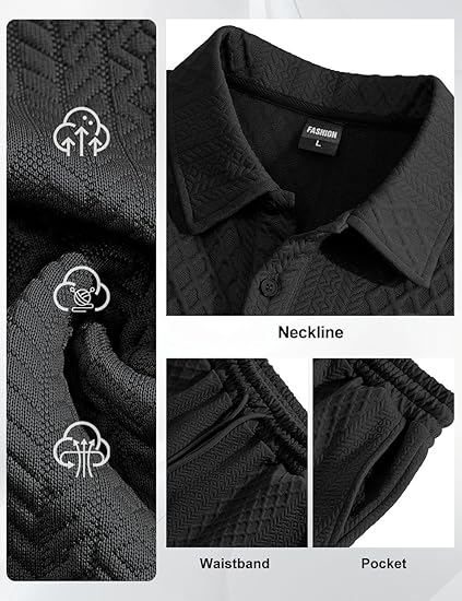 ⚡Men’s Summer Polo Shirt & Shorts Set – Casual Athletic 2-Piece Outfit