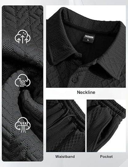 ⚡Men’s Summer Polo Shirt & Shorts Set – Casual Athletic 2-Piece Outfit