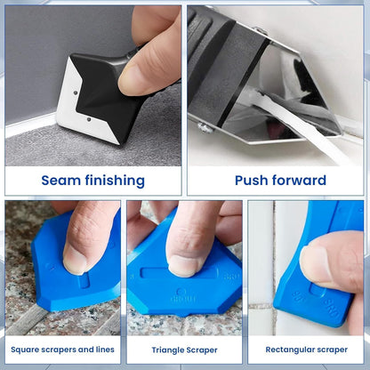 Multifunctional Caulk Remover Tool, Silicone Sealant Scraper, Caulk Finishing Tool Kit, Glass Glue Shovel for Bathroom Window Tile, Sealant Removal & Smoothing Tool