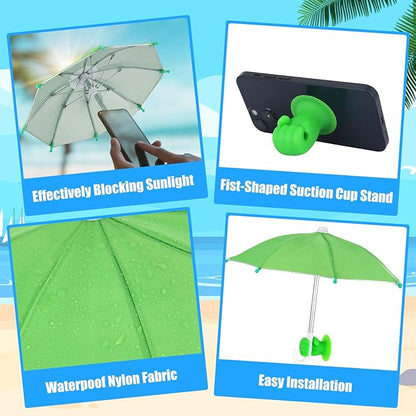 ☀️ Phone Umbrella – Suction Cup Stand with Sun Shade, Anti-Glare, Heat Protection