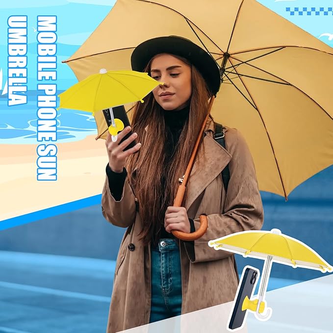 ☀️ Phone Umbrella – Suction Cup Stand with Sun Shade, Anti-Glare, Heat Protection