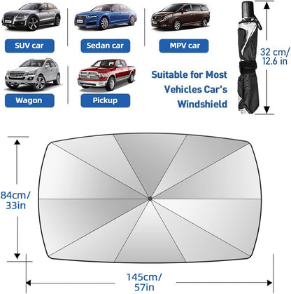 ☀️ 2026 Windshield Sun Shade Umbrella – Foldable, UV Block, Heat Insulation