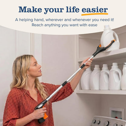 43' Extra Long Grabber Reacher Tool – Heavy Duty with 360° Rotating Jaw & Magnets