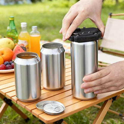 2 in 1 Can Opener and Bottle Opener Kitchen Tool for Soda Beer Cans Easy Open Handheld Portable Can Opener