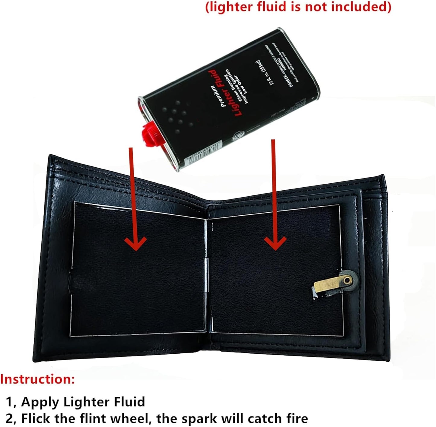 Flaming Wallet Magic Trick Flame Street Show Prop Fire Wallet,Magician Wallets, Close-up Magic, Props, Professional Cool Tricks