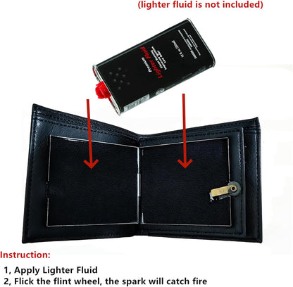 Flaming Wallet Magic Trick Flame Street Show Prop Fire Wallet,Magician Wallets, Close-up Magic, Props, Professional Cool Tricks