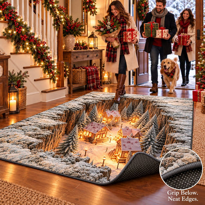 ✨Optical Illusion Christmas Scene Rug | Bring A Hidden Winter Village