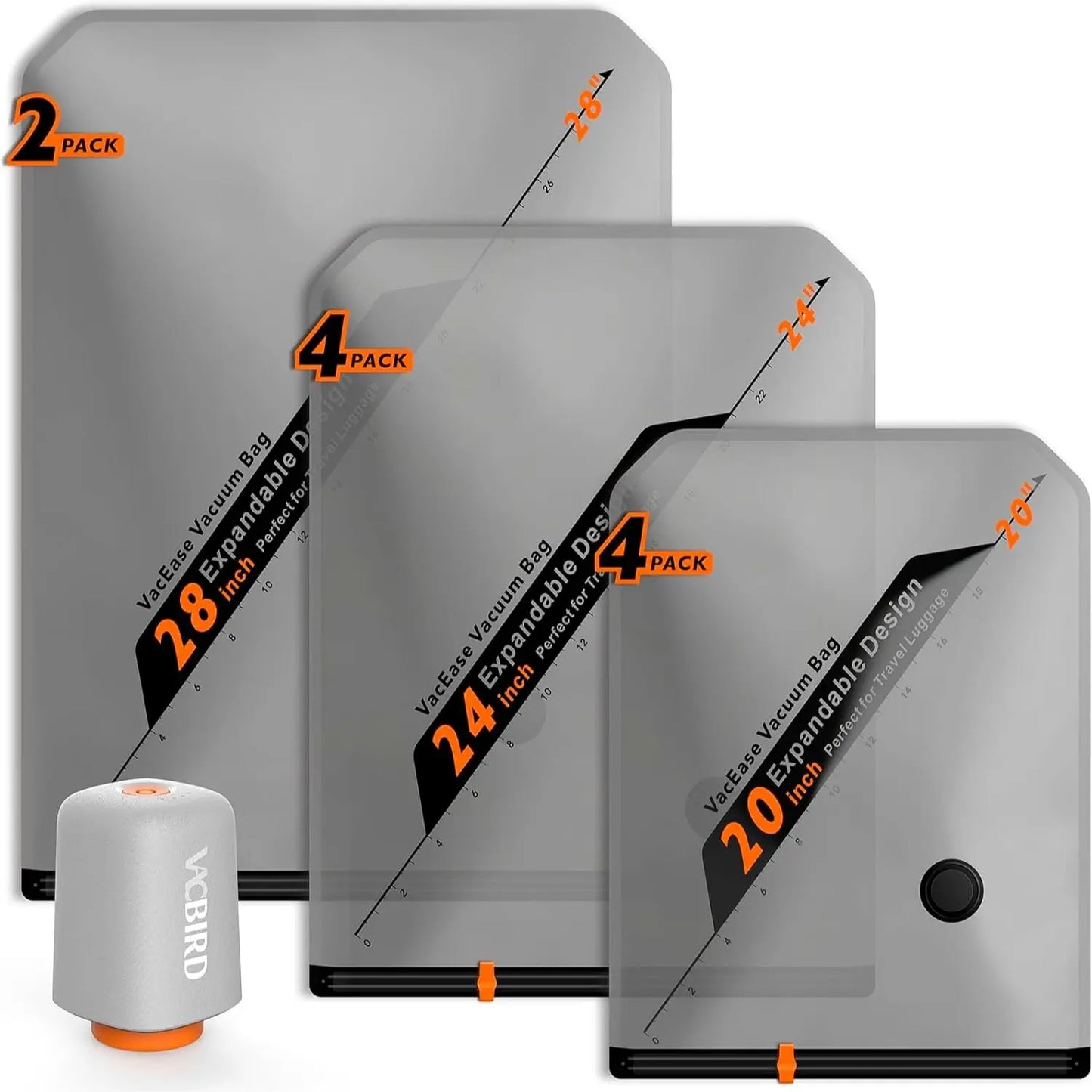 ☀️ Summer Vibes – X8 Cordless Vacuum Pump + 20 Bags, Rechargeable, Space Saver for Travel & Home