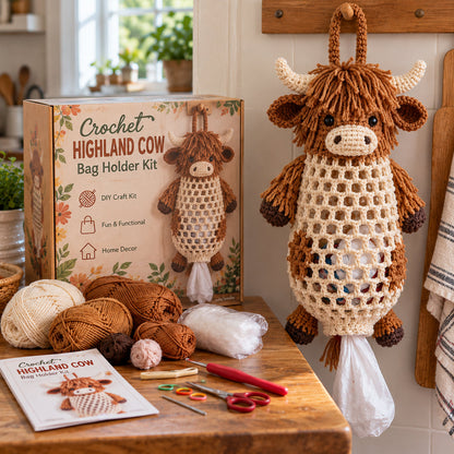 🧶Crochet Animal Bag Holder DIY Kit – Cute & Functional Hanging Storage Craft Kit🔥