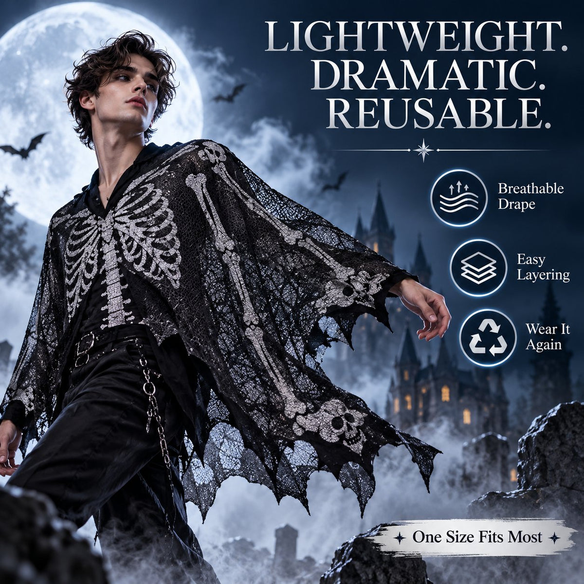 HOT SALE 🦇Women's Dark Magic Cosplay Cape - Safe & Machine Washable 🦇