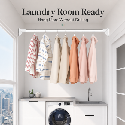 🧺 Expandable Closet Rod – Punch-Free, Adjustable, No Drilling