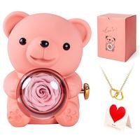Mother's Day Hot Selling✨Cute Teddy Bear with Preserved Rose--Necklace📿+Eternal Rose🌹+Teddy Bear🧸