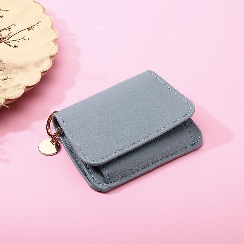 ⚡RFID Short Wallets for Women – Fashionable Card Holder with Key Ring & Coin Purse