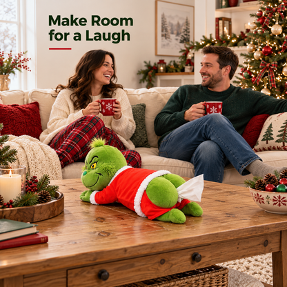 HOT SALE🎄 Grinch Plush Tissue Box Cover | Funny Christmas Grinch Tissue Holder, Festive Home Decor & Novelty Holiday Gift