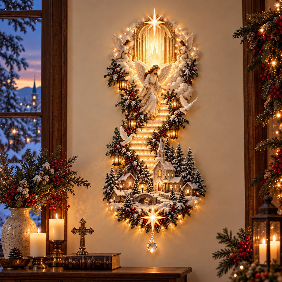 🎀✨ Last Day – 60% OFF!✨ Jesus Light of Heaven Christmas Wall Hanging✝️