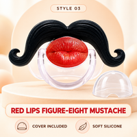 Red Lips Figure-Eight Mustache