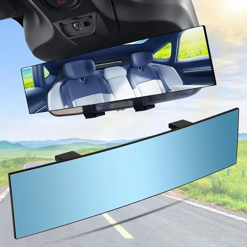 🚗 Wide Angle Rear View Mirror – 12' Anti-Glare Panoramic Clip-On Car Mirror