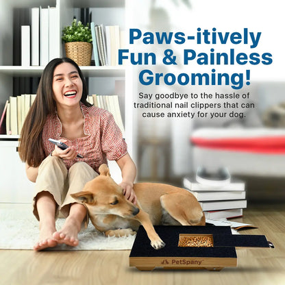 🪵 Premium Wooden Dog Nail File Toy – Scratch Board with Treat Drawer