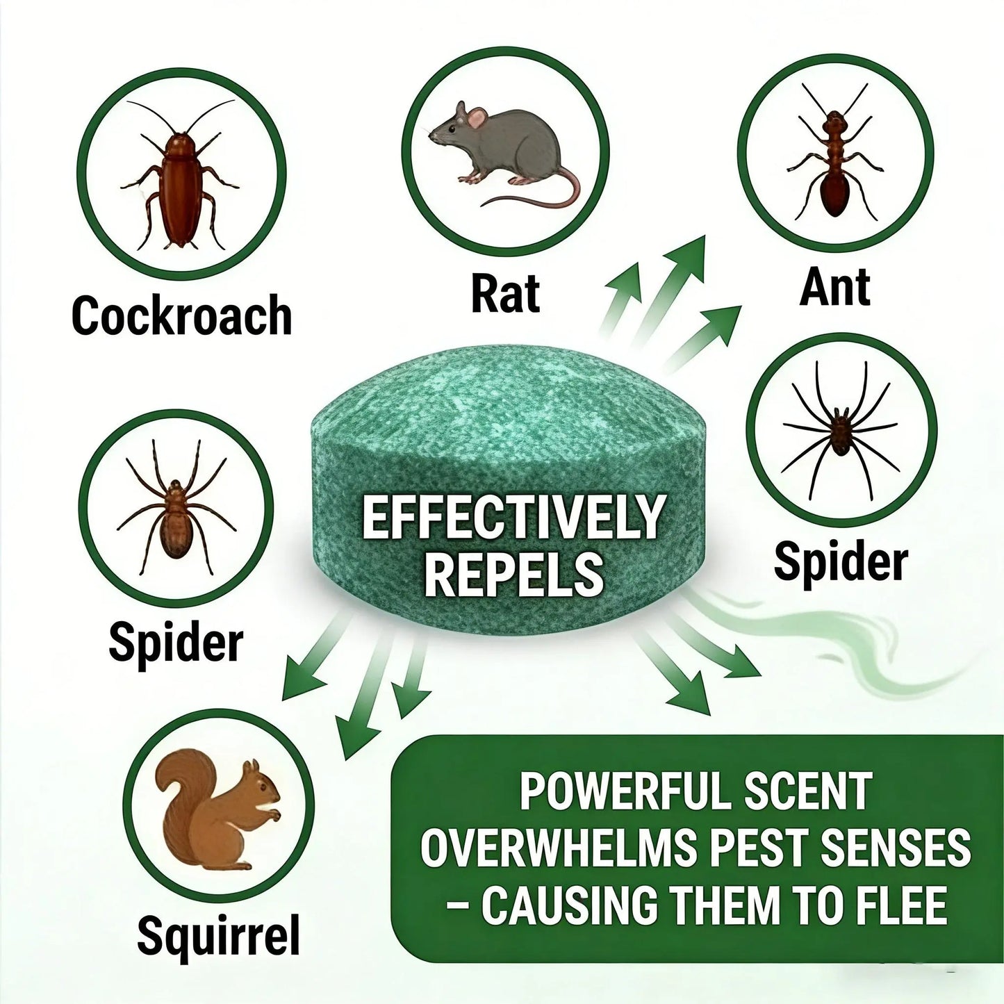 🔥12-tablet pack of insect/rodent repellent tablets, Safe for Indoor & Outdoor Use