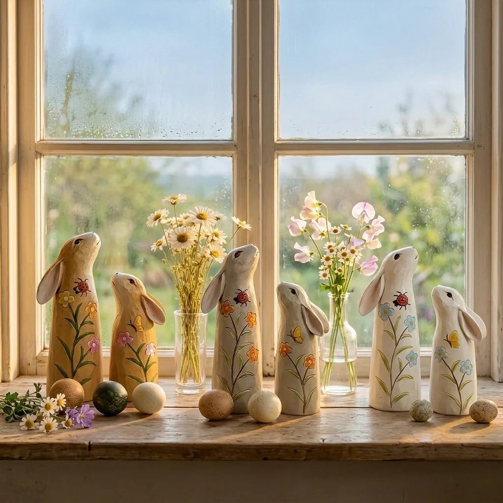 🔥Easter Hot Sale 49% OFF -Hand-Painted Spring Bunny Figurines