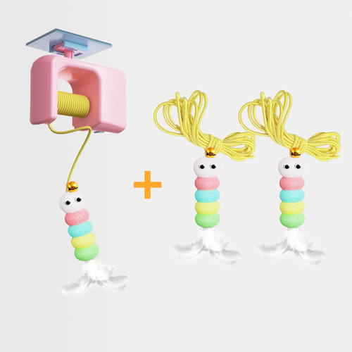 Interactive Cat Toys, Echargeable HangingDoor Cat Toy with Replacement Toy and Elastic Rope, Automatic Electric Flying Feather Cat Toy for Chase Exercise Enrichment Stimulation, Durable Safe Hanging Toy for Bored Kittens Adult Multi Cat Households teaser