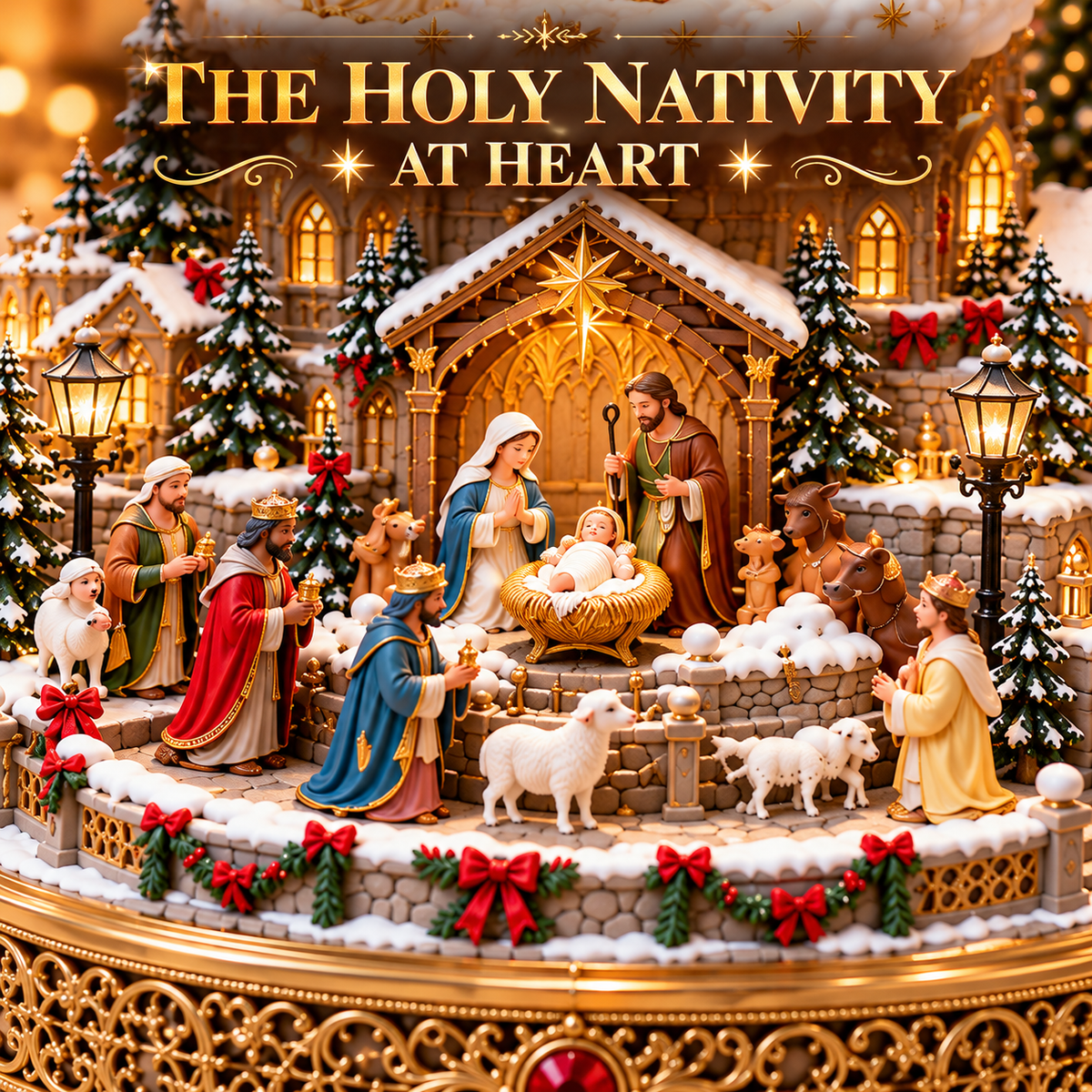 🔥 LAST DAY 48% OFF 🔥 Heavenly Angel Choir | Lighted & Rotating Christmas Nativity Village