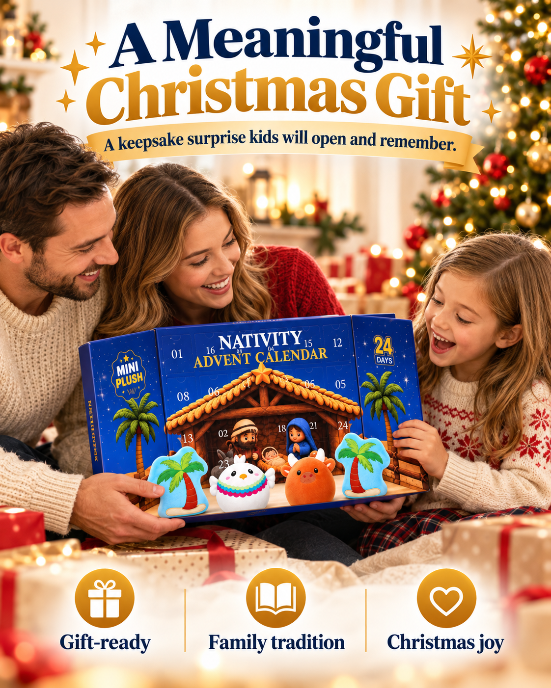 ✨24 Days of Nativity Surprises – Plush Christmas Advent Calendar for Kids