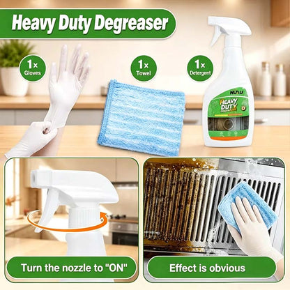🍑 Heavy Duty Kitchen Degreaser Spray – Foaming Grease Cleaner with Fresh Peach Scent
