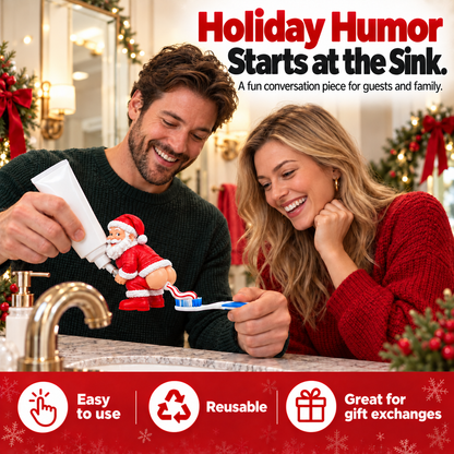 🔥HOT SALE🎅🪥 Cheeky Santa Toothpaste Topper - Funny Christmas Gag Gift 🎄