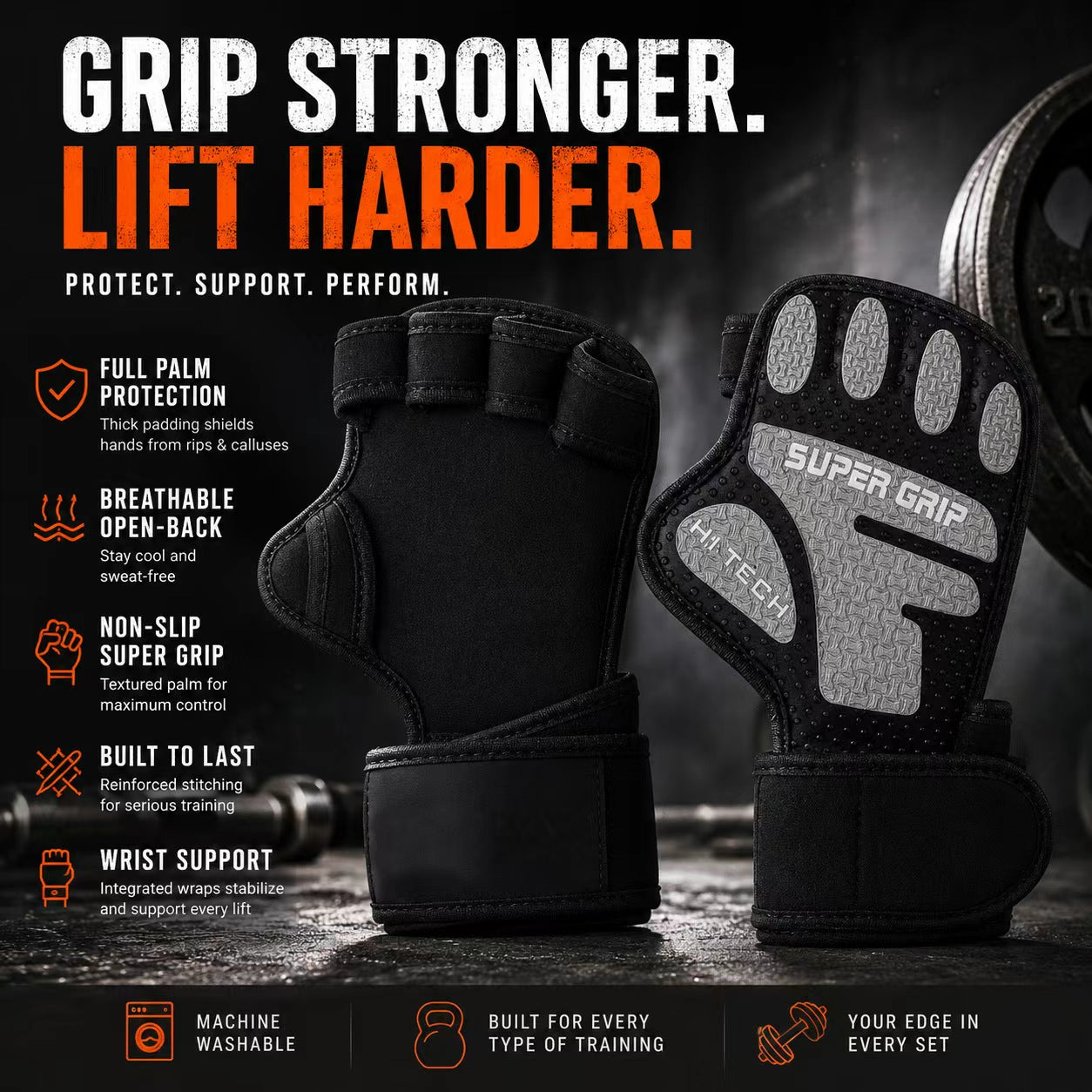 New Ventilated Weight Lifting Workout Gloves