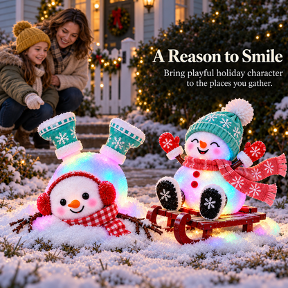 ☃️ Adorable Light-Up Snowmen | 4 Cute Christmas Garden Style