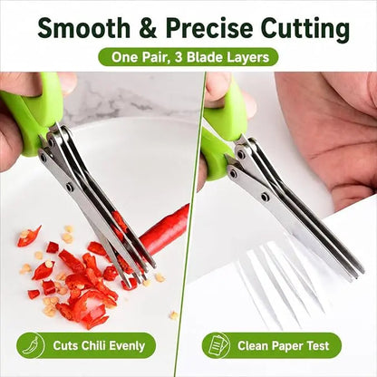 ✂️5-Blade Stainless Steel Herb Scissors with Protective Sheath✨