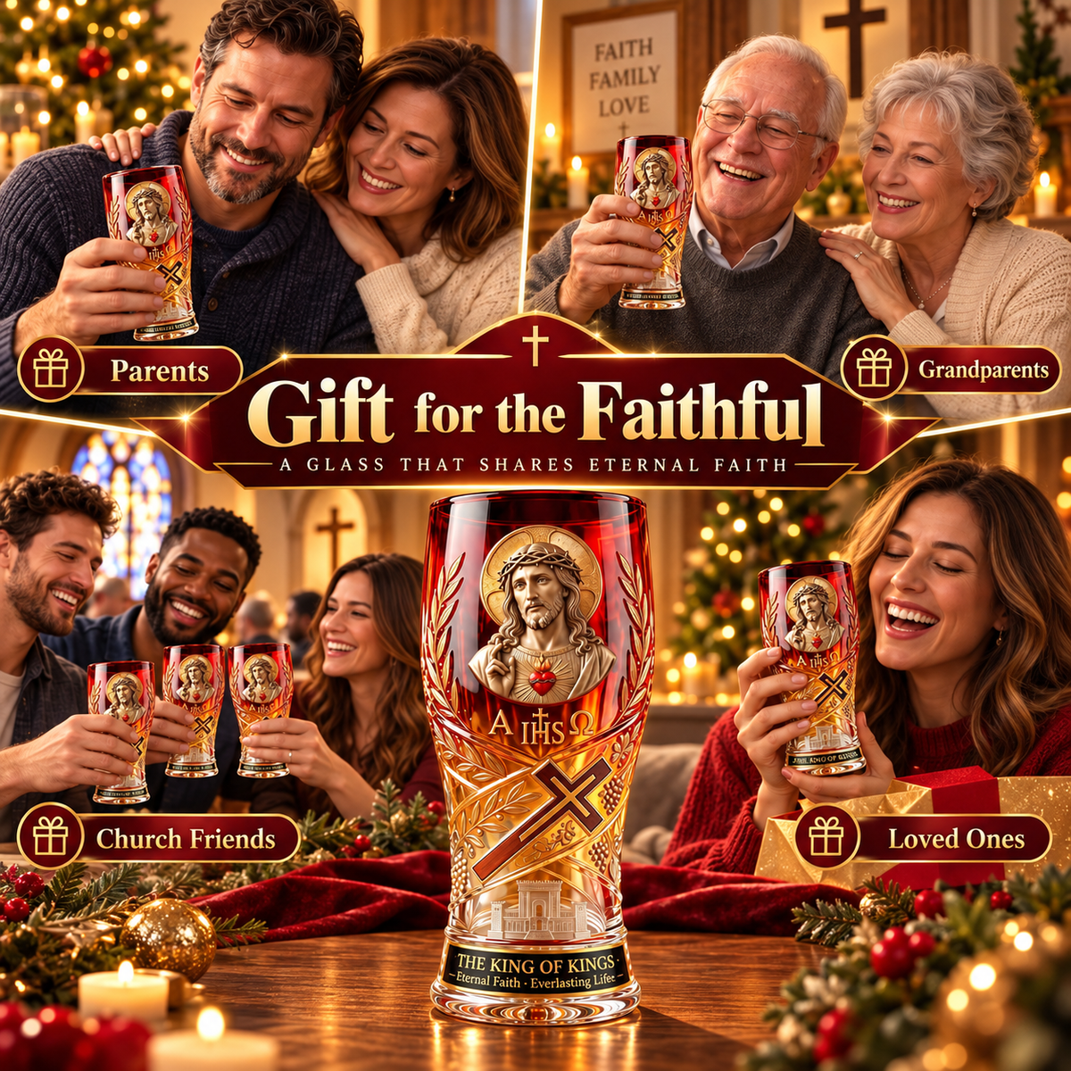✝️ King of Kings 16oz Christian Pint Glass – Faith-Inspired Gift