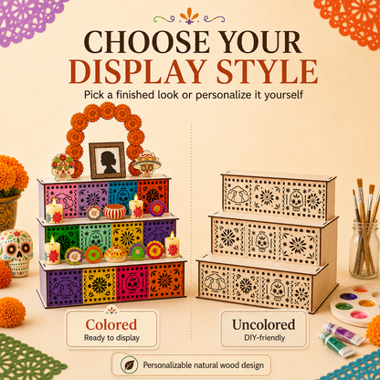 🎃Day of the Dead Wooden Altar Display Set | 💕Death is not the end of life, forgetting is