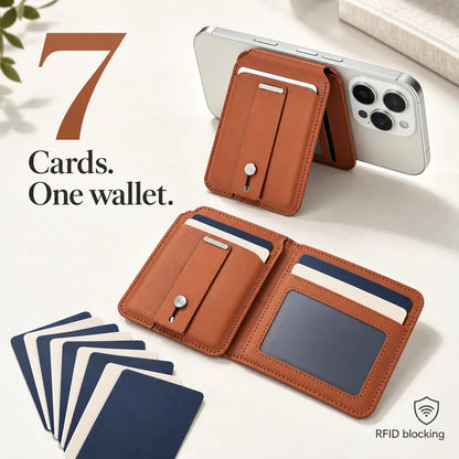 📱💳Magnetic Wallet Card Holder with Built-in Locator – Works with Apple Find My, RFID Blocking & MagSafe Stand 📱